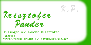 krisztofer pander business card